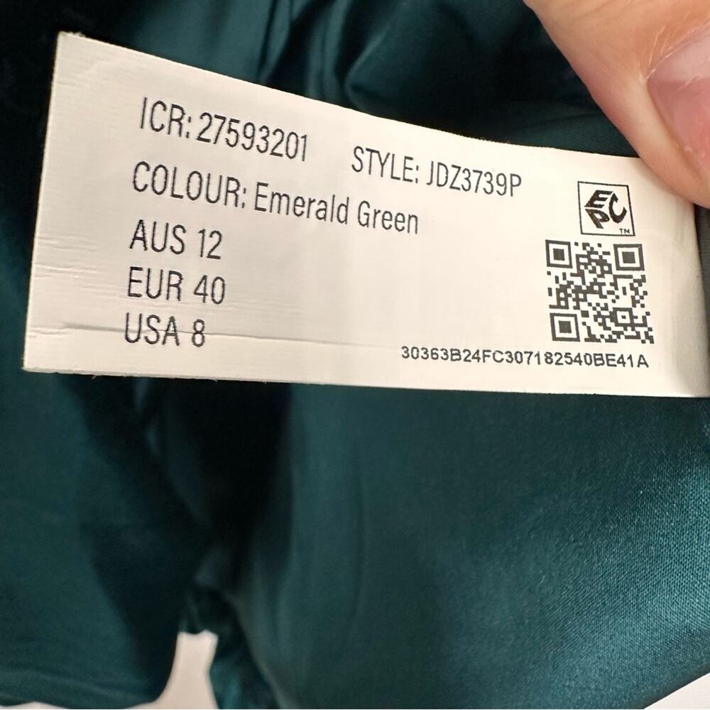 Ever New Bubble Hem Mini Velvet Emerald Dress Heart Diamanté Sz 8 Petite Party - Picture 10 of 12